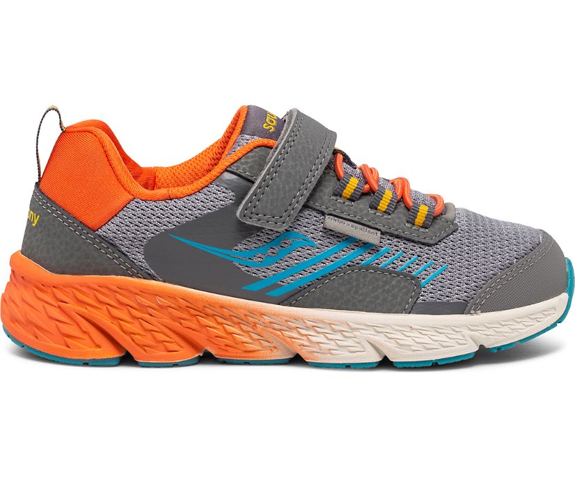 Kids' Saucony Wind Shield A/C Sneakers Grey / Orange / Blue | Singapore 783EBCX